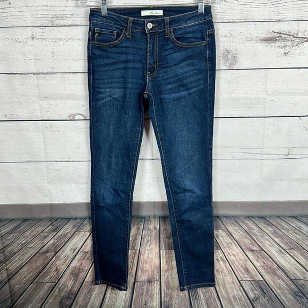 Kancan Jeans Womens 27 Blue Skinny Midrise Stretch Preppy Casual Minimalist‎